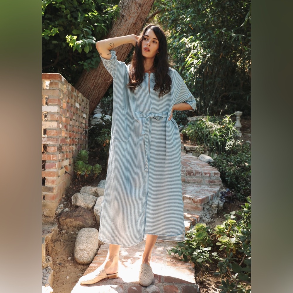Striped Blue Maxi Dress